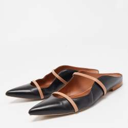 Pre Owned Malone Souliers Black Leather Maureen Flats Size 42