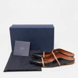 Pre Owned Malone Souliers Black Leather Maureen Flats Size 42