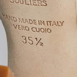 Pre Owned Malone Souliers White Satin Yuri Platform Sandals Size 35.5