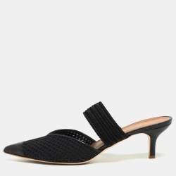 Malone Souliers Black Mesh and Leather Maisie Mules Size 41