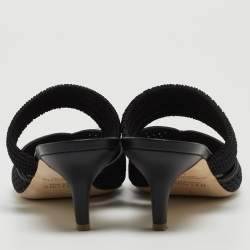 Malone Souliers Black Mesh and Leather Maisie Mules Size 41