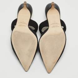 Malone Souliers Black Mesh and Leather Maisie Mules Size 41