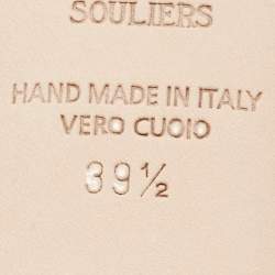 Pre Owned Malone Souliers Beige/Pink Leather Sena Slide Sandals Size 39.5