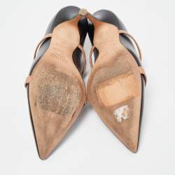 مملوكة مسبقًا Malone Souliers Black/Beige Leather Mureen Mules Size 37