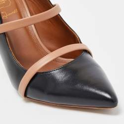 مملوكة مسبقًا Malone Souliers Black/Beige Leather Mureen Mules Size 37