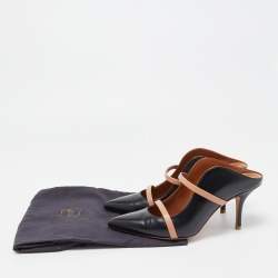مملوكة مسبقًا Malone Souliers Black/Beige Leather Mureen Mules Size 37