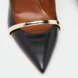 Pre Owned Malone Souliers Black/Gold Leather Maureen Mules Size 41