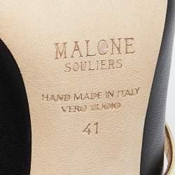Pre Owned Malone Souliers Black/Gold Leather Maureen Mules Size 41