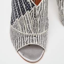 Pre Owned malone Black/White Leather Mules Size 38.5