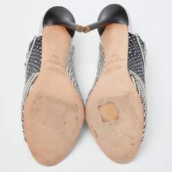 Pre Owned malone Black/White Leather Mules Size 38.5