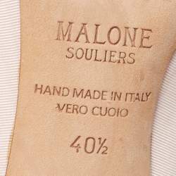 Pre Owned Malone Souliers Pink/Silver Fabric and Leather Maureen Mules Size 40.5