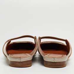 Pre Owned Malone Souliers Cream/Beige Leather Maureen Flats Size 38.5