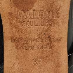 Pre Owned Malone Souliers Black Leather and Patent Norah Mules Size 37