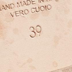 Pre Owned Malone Souliers Metallic Gold Leather Roy Luwolt Ballet Flats Size 39