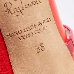 Pre Owned Malone Souliers Red Leather Maureen Mules Size 38