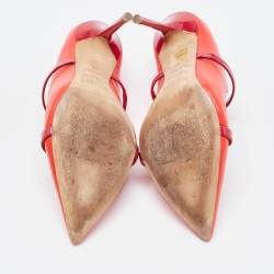 Pre Owned Malone Souliers Red Leather Maureen Mules Size 38