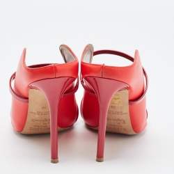 Pre Owned Malone Souliers Red Leather Maureen Mules Size 38