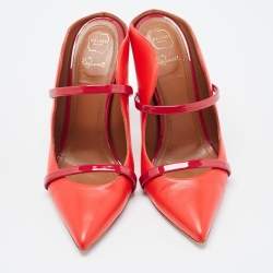 Pre Owned Malone Souliers Red Leather Maureen Mules Size 38