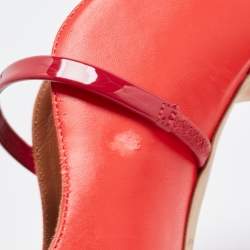 Pre Owned Malone Souliers Red Leather Maureen Mules Size 38