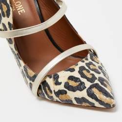 Pre Owned Malone Souliers Black/Cream Python Maureen Pumps Size 37