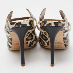 Pre Owned Malone Souliers Black/Cream Python Maureen Pumps Size 37