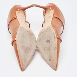 Pre Owned Malone Souliers Tan Leather Maureen Mules Size 39