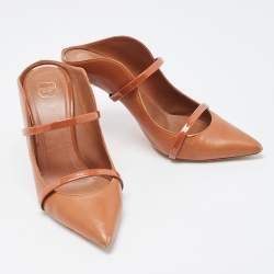 Pre Owned Malone Souliers Tan Leather Maureen Mules Size 39