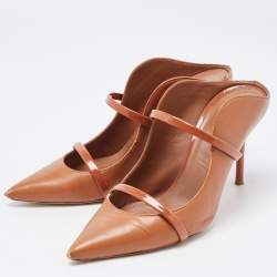 Pre Owned Malone Souliers Tan Leather Maureen Mules Size 39