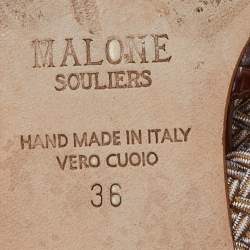 Pre Owned Malone Souliers Brown Croc Embossed Maisie Sandals Size 36