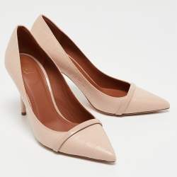 Pre Owned Malone Souliers Blush Pink Croc Embossed Leather Rina Pumps Size 38