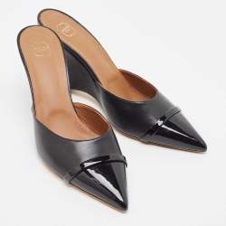 Pre Owned Malone Souliers Black Leather Wedge Mules Size 41