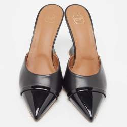 Pre Owned Malone Souliers Black Leather Wedge Mules Size 41