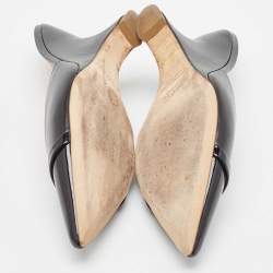 Pre Owned Malone Souliers Black Leather Wedge Mules Size 41