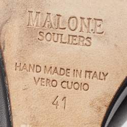 Pre Owned Malone Souliers Black Leather Wedge Mules Size 41