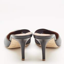 Pre Owned Malone Souliers Black Mesh and Leather Vita Mules Size 41