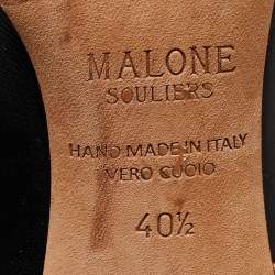 Pre Owned Malone Souliers Black Leather Maureen Mule Sandals Size 40.5