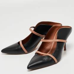 Pre Owned Malone Souliers Black Leather Maureen Mule Sandals Size 40.5