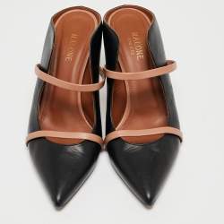 Pre Owned Malone Souliers Black Leather Maureen Mule Sandals Size 40.5