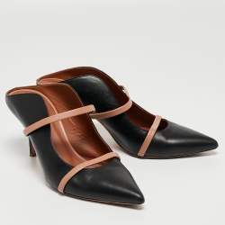 Pre Owned Malone Souliers Black Leather Maureen Mule Sandals Size 40.5