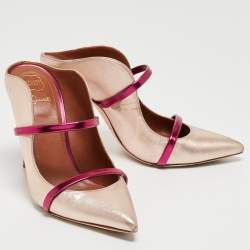Malone Souliers Metallic Pink Leather Maureen Mules Size 37
