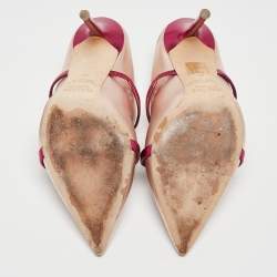 Malone Souliers Metallic Pink Leather Maureen Mules Size 37