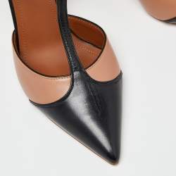 Pre Owned Malone Souliers Beige/Black Leather Imogen Mules Size 39