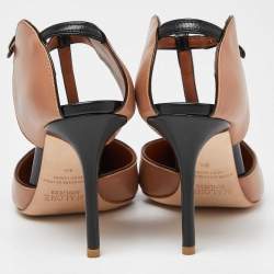 Pre Owned Malone Souliers Beige/Black Leather Imogen Mules Size 39