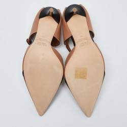 Pre Owned Malone Souliers Beige/Black Leather Imogen Mules Size 39