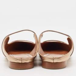 Pre Owned Malone Souliers Metallic Gold/Silver Leather Maureen Flat Mules Size 41