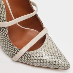 Pre Owned Malone Souliers Grey Python Leather Maureen Sandals Size 36