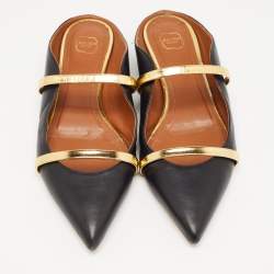 Pre Owned Malone Souliers Black Leather Maureen  Sandals Size 37.5