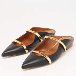 Pre Owned Malone Souliers Black Leather Maureen  Sandals Size 37.5