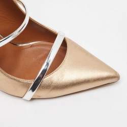Pre Owned Malone Souliers  Metallic Gold Leather Maureen Pumps Size 40