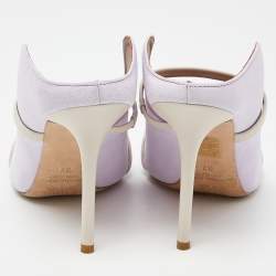 Malone Souliers Lilac/Cream Suede and Leather Maureen Mules Size 37